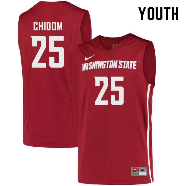 Youth #25 Arinze Chidom Washington State Cougars College Basketball Jerseys Sale-Crimson - Click Image to Close